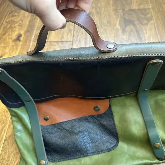 Ebano handmade Italian leather satchel messenger bag - Picture 12 of 16